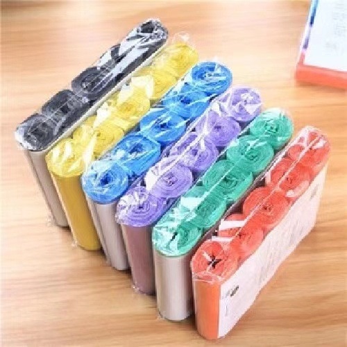 Household Kitchen Color Flat Cut Breakpoint Cleaning Garbage Bags Plastic Bags 5 Rolls Of 100 Bathroom Garbage Bags